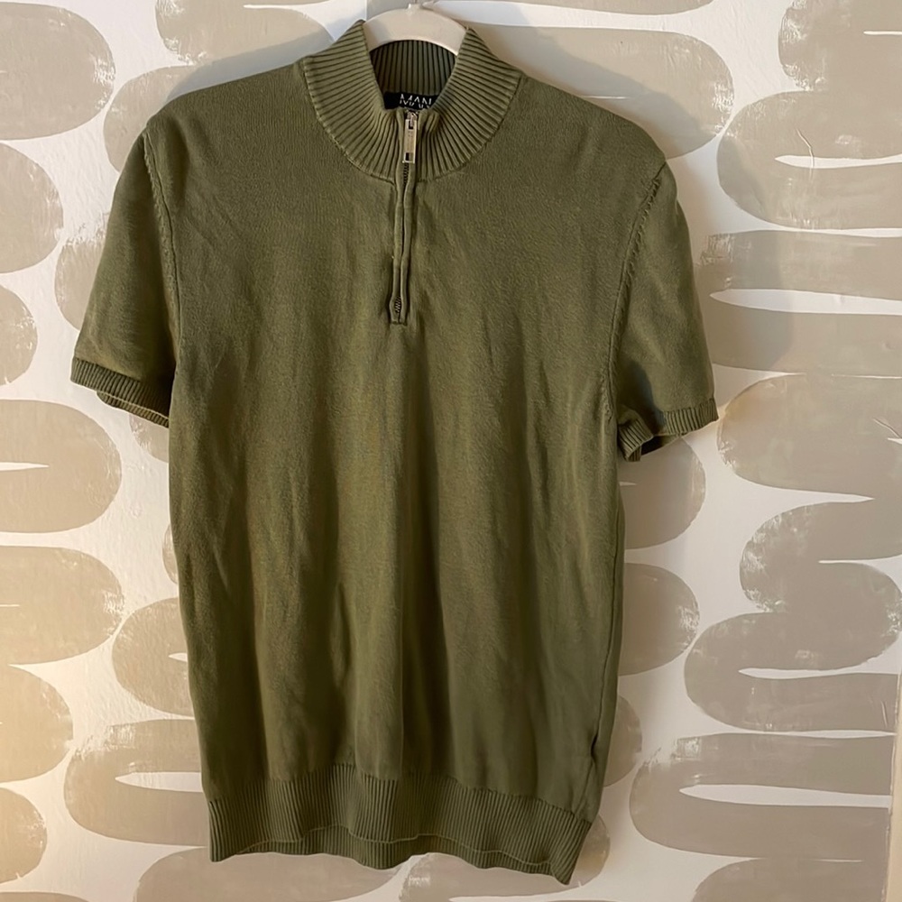 Quarter zip short sleeve top